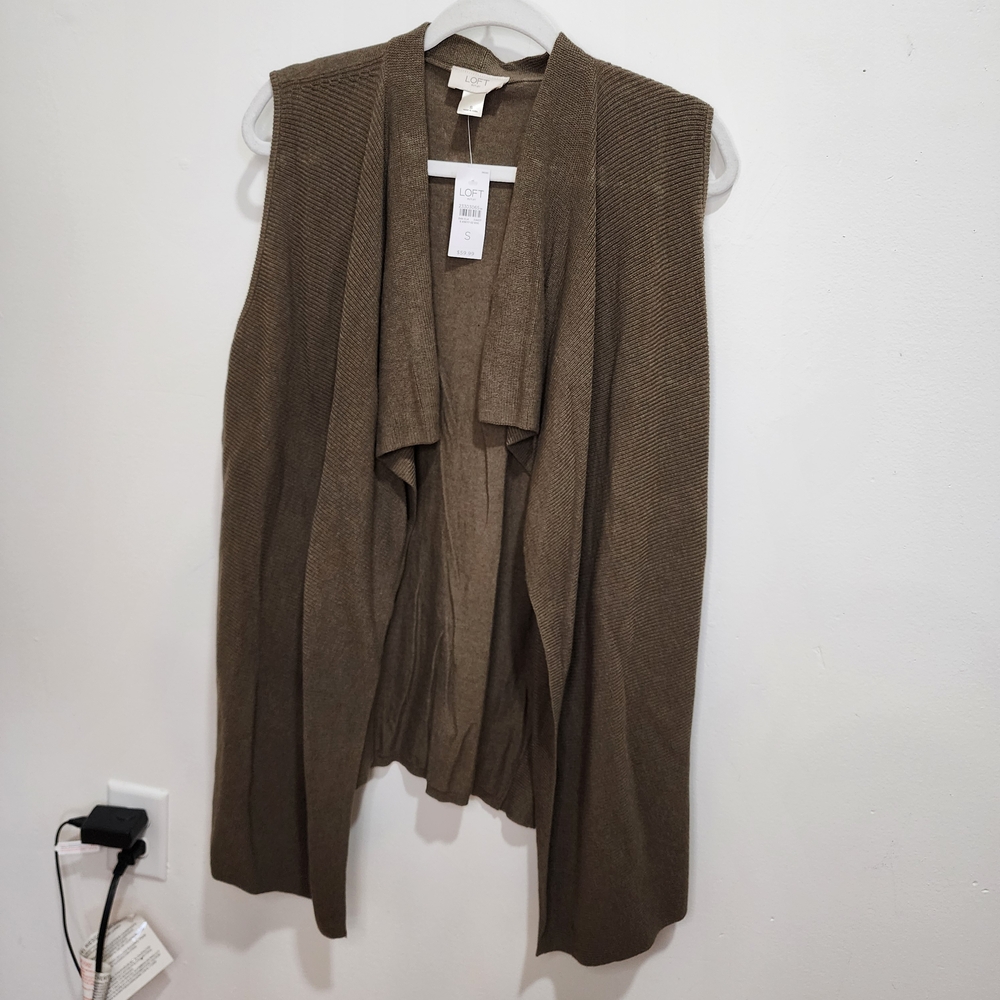 LOFT Open Front Sweater Vest/ Asimetrical NWT